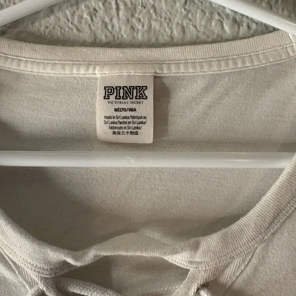 PINK Victoria's Secret Lace-Up Long Sleeve Shirt - White, Black, Red, Blue - Picture 3 of 4